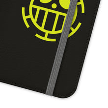 Load image into Gallery viewer, One Piece Trafalgar Law Flag Emblem Wallet Phone Case (Black)
