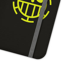 Load image into Gallery viewer, One Piece Trafalgar Law Flag Emblem Wallet Phone Case (Black)