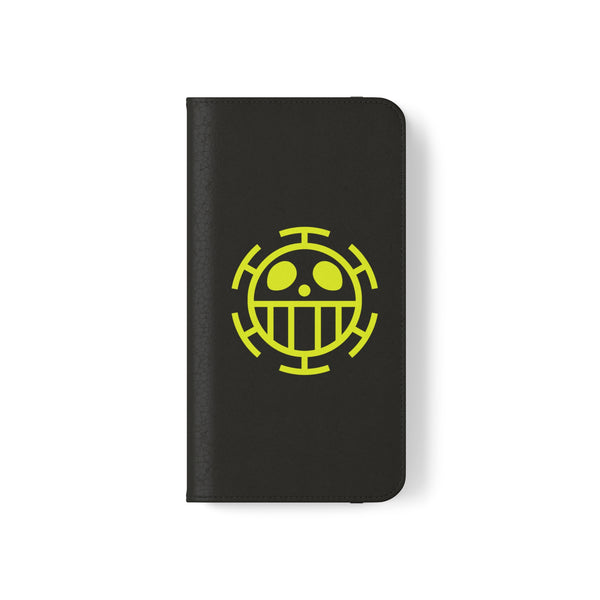 One Piece Trafalgar Law Flag Emblem Wallet Phone Case (Black)