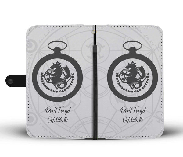 Don't Forget Fullmetal Alchemist Wallet Phone Case (Gray) - Black Rukh