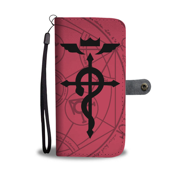 Fullmetal Alchemist Flamel Symbol Wallet Phone Case (Pattern) - Black Rukh
