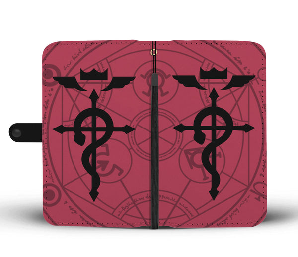 Fullmetal Alchemist Flamel Symbol Wallet Phone Case (Pattern) - Black Rukh