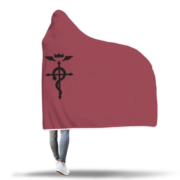 Fullmetal Alchemist Flamel Symbol Hooded Blanket - Black Rukh