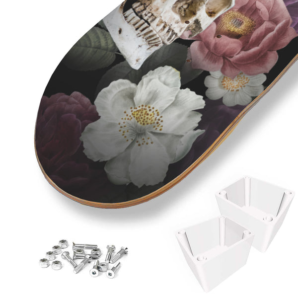 Skull Flower Skateboard Wall Mount - Black Rukh