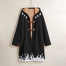 Load image into Gallery viewer, Naruto Six Sage Path Cloak All-Over Print Horn Button Long Fleece Windbreaker - Black Rukh